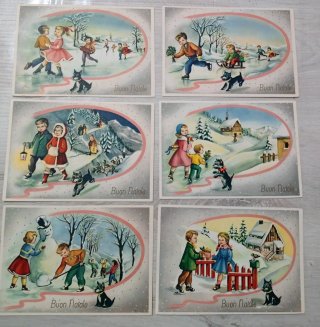 Set 6 Cartoline Natalizie Vintage