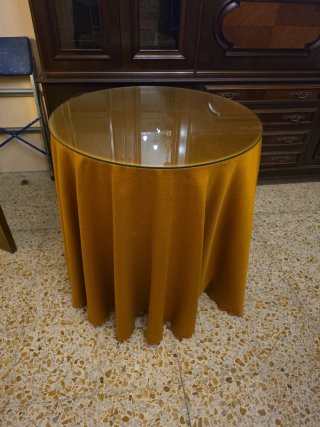 Mesa Camilla Redonda con Cristal 70cm