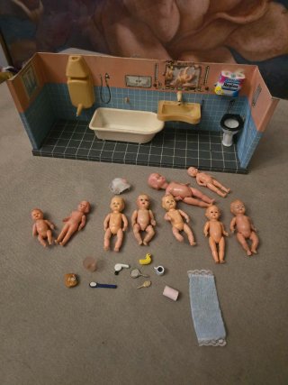 Bagno in latta Casa delle bambole della Germania