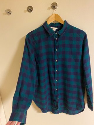 Camisa de cuadros azul y verde