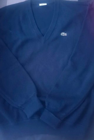 Jersey Lacoste Azul Marino Cuello en V