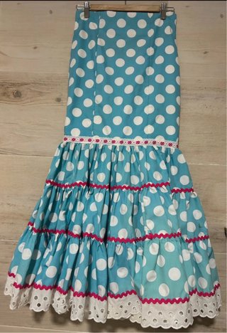Falda midi de flamenca lunares