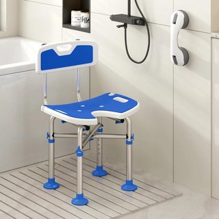 Silla Ducha Mayores Ajustable 150kg Azul