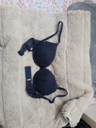 Sujetador Push-up Gris Oscuro