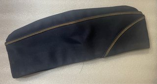 Gorro Azul con Ribetes Cuero, protecion int cuero