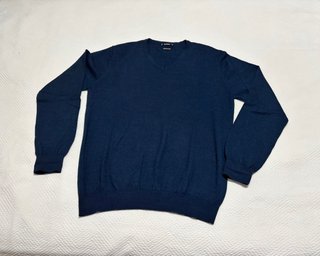 Jersey de cuello en pico azul marino – Dunnes Stor