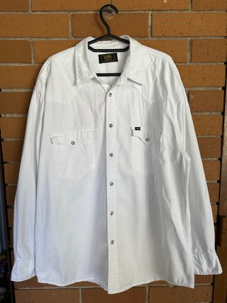 Camisa Denim Blanca Lee Vintage Años 80