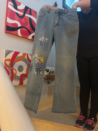 Pantalón Vaquero con Dibujos Talla M