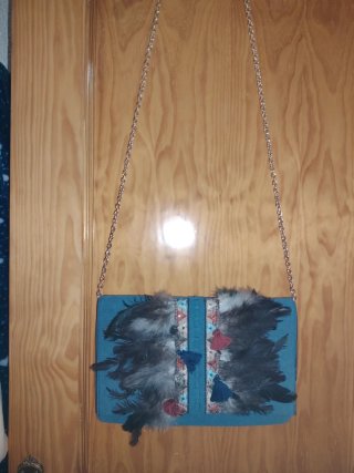 Bolso de Ante y Plumas