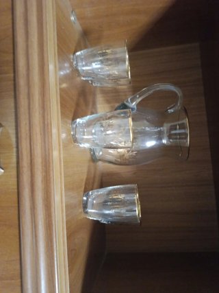 Jarra y 5 Vasos de Cristal