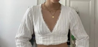 Blusa Blanca con Detalle de Encaje