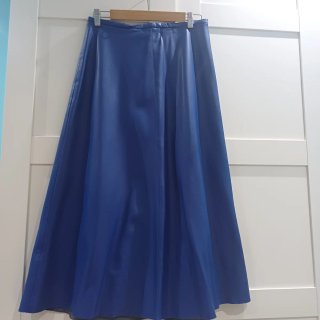 Falda de piel sintética Zara azul