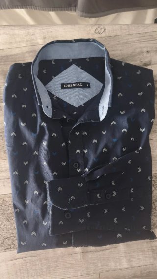 Camisa Chienbal Azul Estampada Talla L