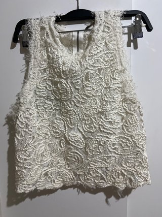Camisa Zara de encaje blanca