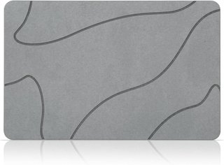 Alfombra baño diatomita gris secado rápido