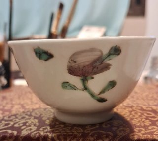 Cuenco Chino de Porcelana Policromada