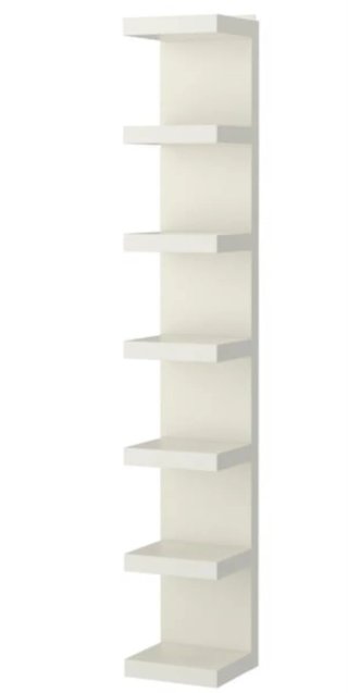 Estantería de pared LACK de IKEA en color blanco.