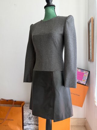 Vestido Alexander McQueen Gris y Negro