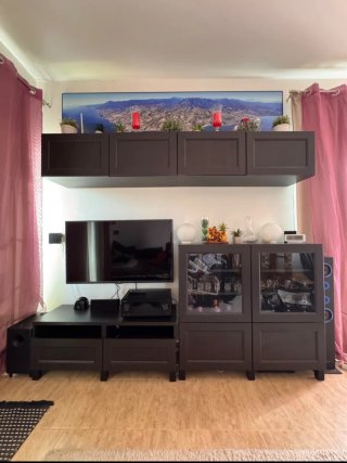 Mueble de salón modular negro