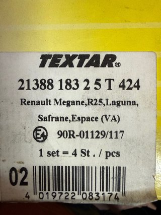 Pastillas de Freno Textar para Renault