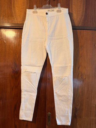 Pantalón Vaquero Blanco Roto - Talla XL