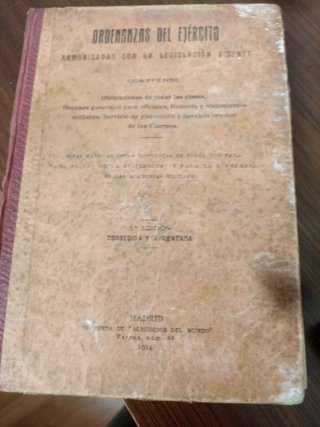 Libro Ordenanzas del Ejército 6ª Ed. 1914