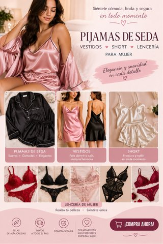 Pijama de Seda Rosa