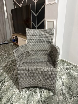 Silla de Jardín de Ratán Gris