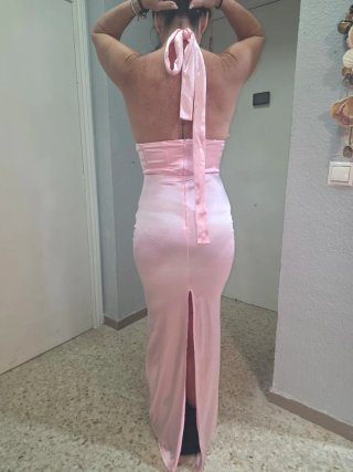Vestido largo rosa