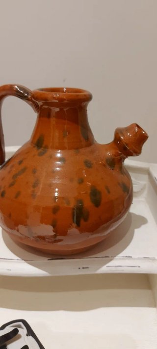Caraffa in terracotta smaltata vintage