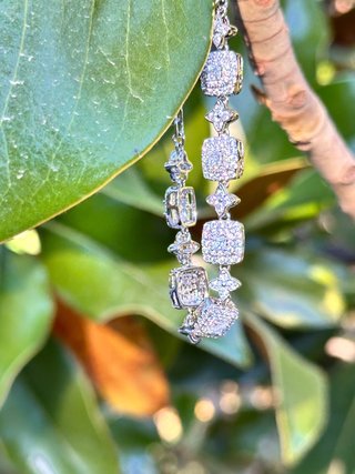Pulsera de Cobre con Baño de Oro Blanco piedras