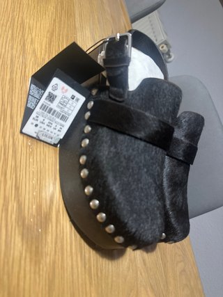 Sandalias Massimo Dutti Piel Negras Talla 36
