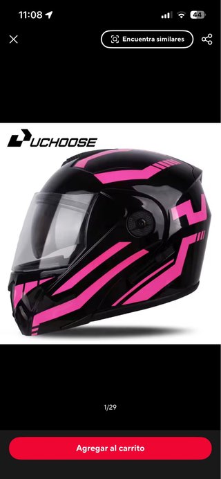 Casco de Moto Uchoose Negro y Rosa