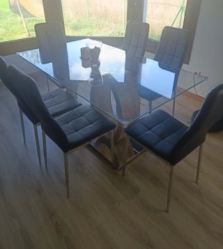 Set de 6 sillas de comedor negras