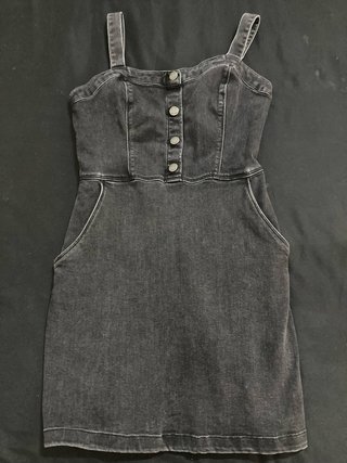 Vestido jardinera Hollister negro talla S
