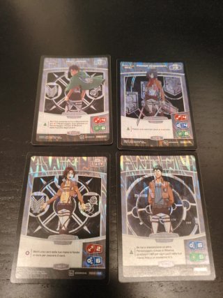 Set 4 Carte Holo Attack on Titan