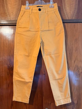 Pantalón Recto Tobillero Mostaza - Talla S
