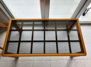 Mesa Rectangular de Madera y Cristal