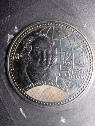 Moneda Plata 12 Euros 2006 Cristóbal Colón