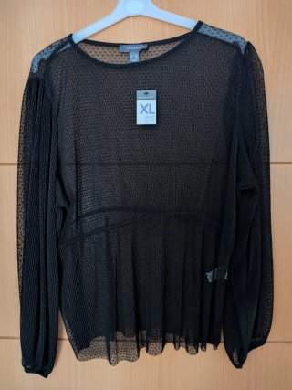 Blusa Negra Transparente Primark Talla XL