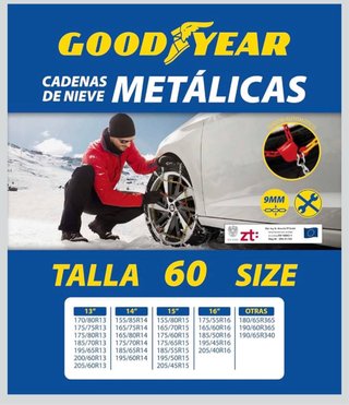 Cadenas de Nieve Metálicas, Talla 60, GODKN060