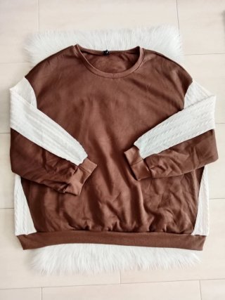Sudadera Polar Talla 7XL Marrón y Blanca