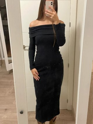 Vestido largo negro Lefties