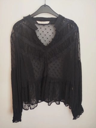 Camisa Negra Transparente Zara
