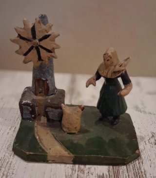 Figura de Belén Antigua Tipo Cacharrería
