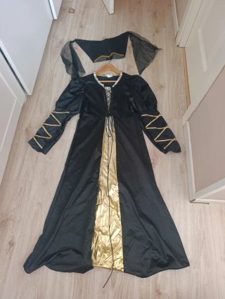Disfraz Medieval Mujer Negro y Dorado