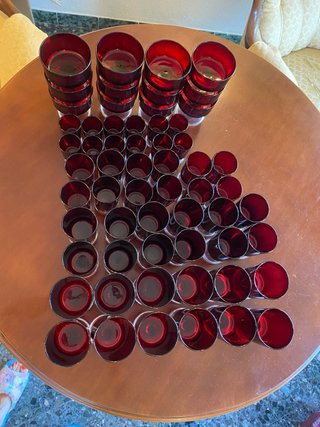 Cristalería 60 Piezas Rojo Ruby