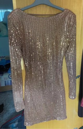 Vestido de lentejuelas dorado SHEIN