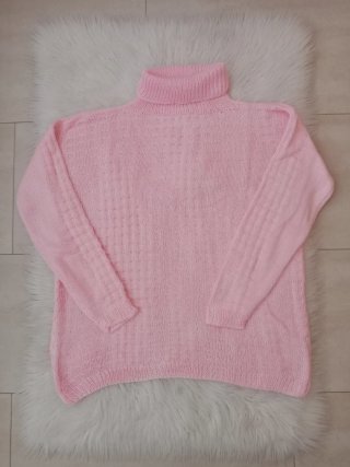 Jersey de cuello alto rosa talla XL