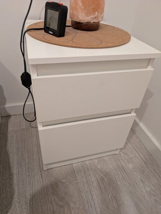 Mesita de noche IKEA MALM blanca